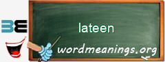 WordMeaning blackboard for lateen